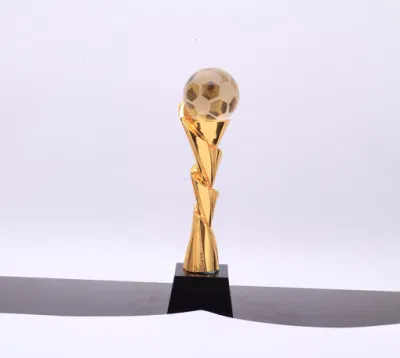 Balón de fútbol de cristal del premio del trofeo de la resina del juego de fútbol del deporte de encargo